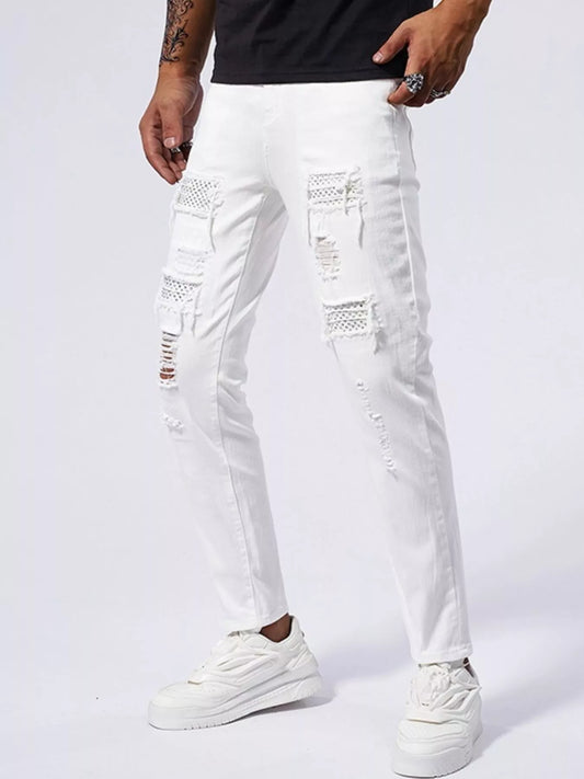 Men's Distressed Slim Fit Jeans - Onestop clothes shop