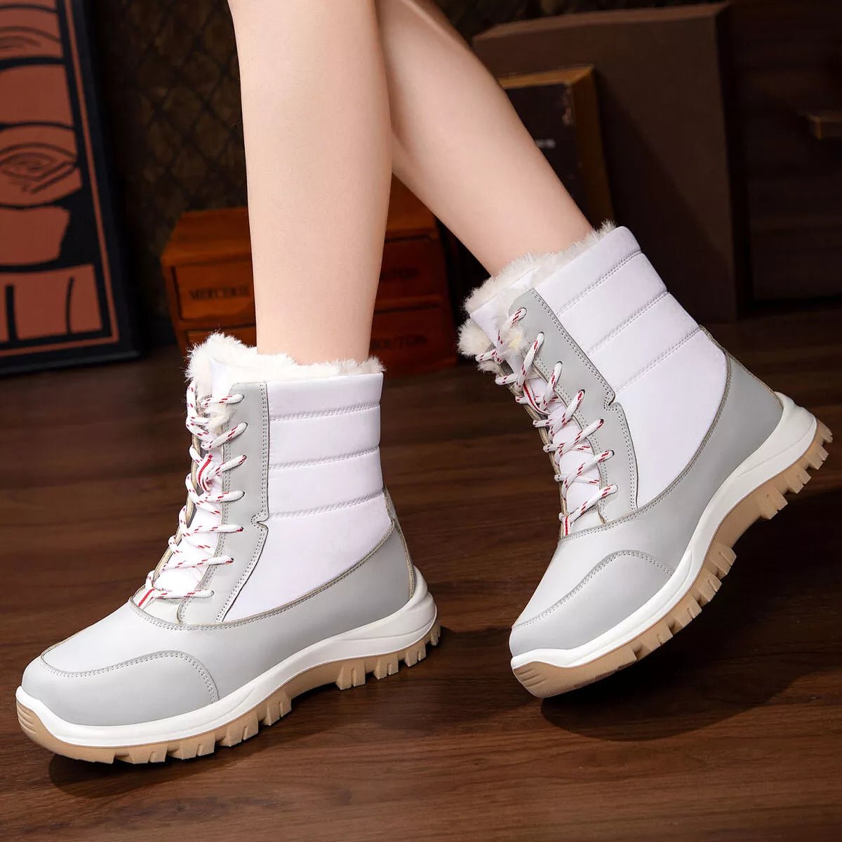Winter Waterproof Snow Boots with Warm Fur Lining - Onestop clothes shop