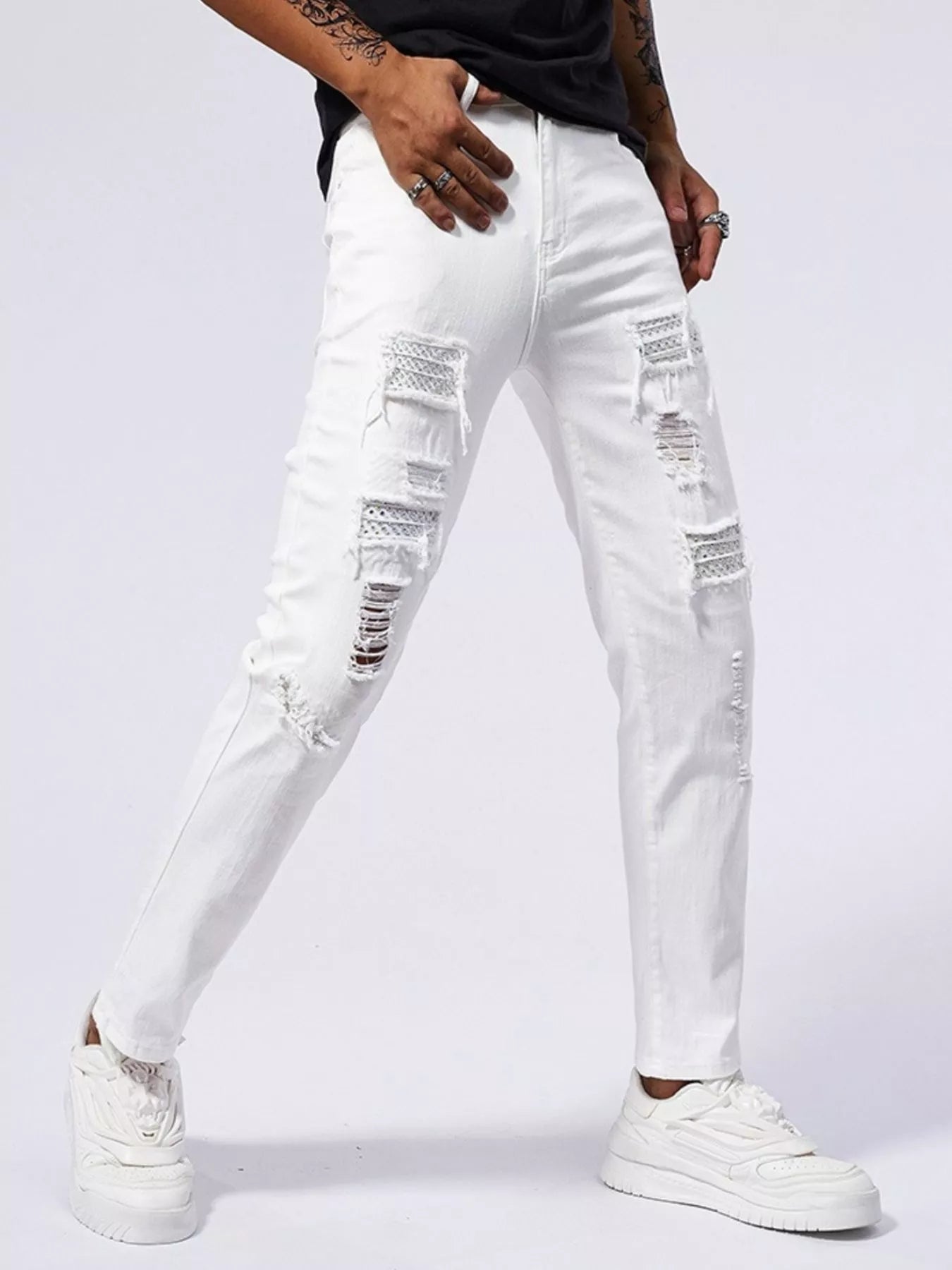 Men's Distressed Slim Fit Jeans - Onestop clothes shop