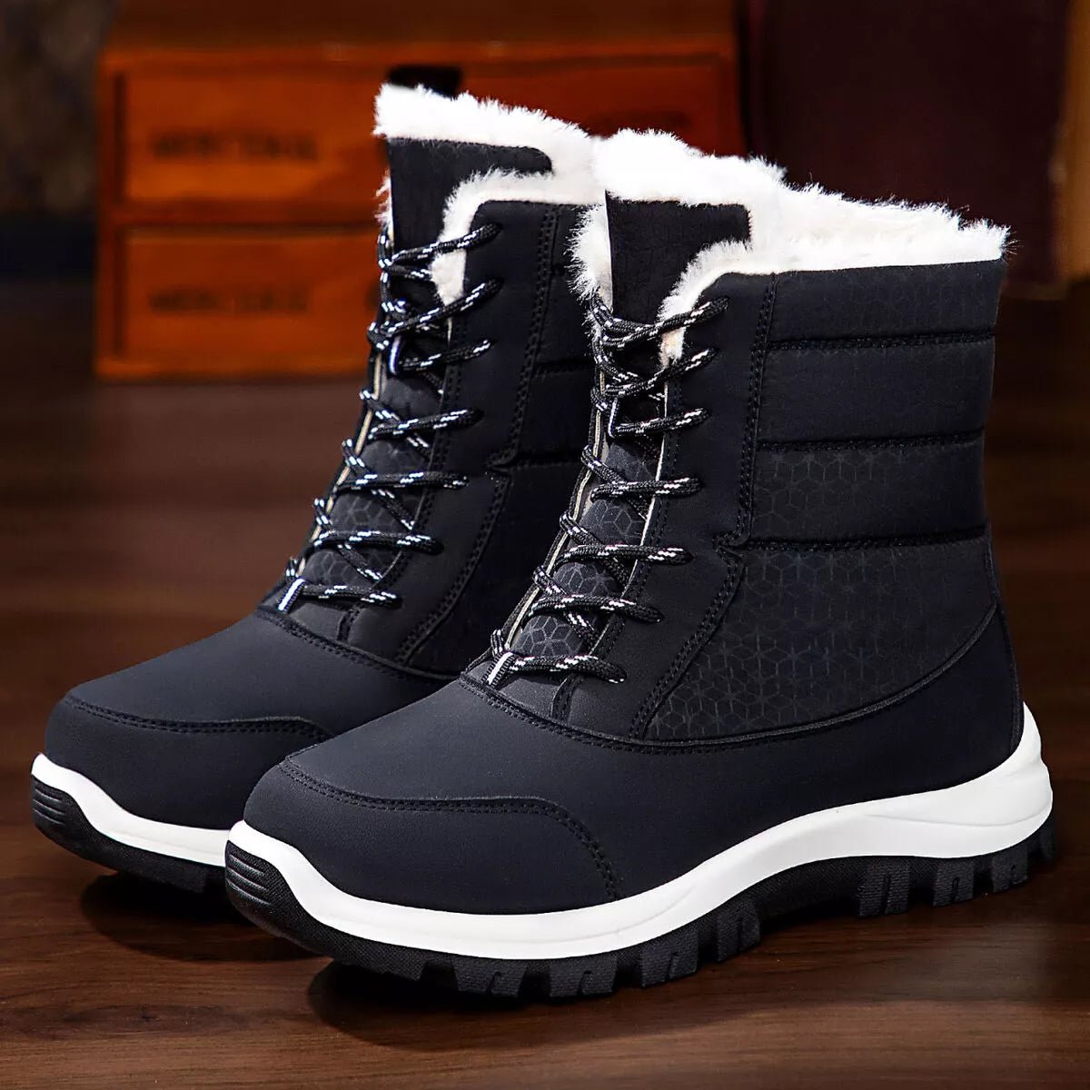 Winter Waterproof Snow Boots with Warm Fur Lining - Onestop clothes shop