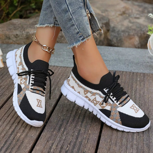 Breathable Mesh Lace Up Sneakers - Onestop clothes shop