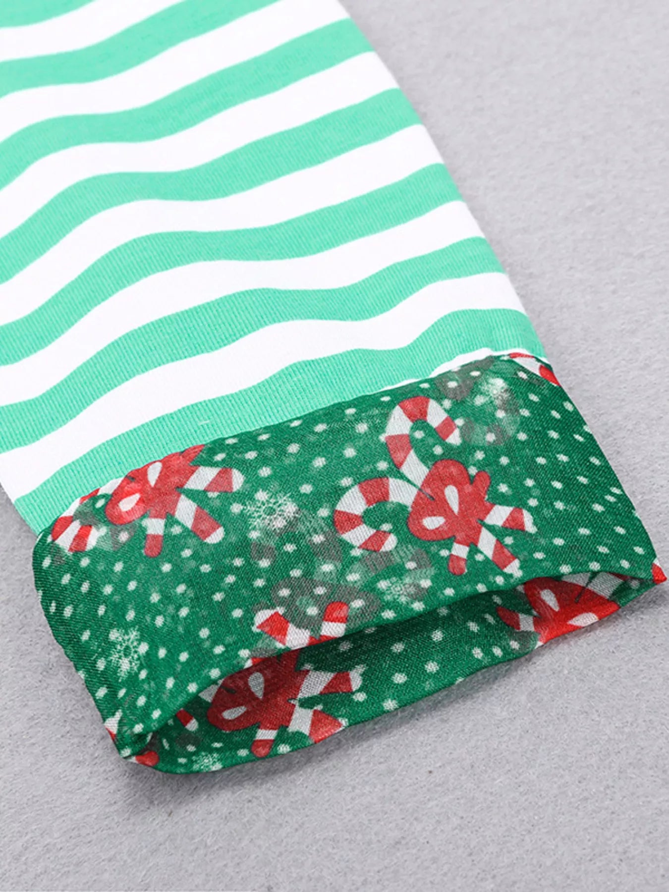 Children's Christmas Reindeer Applique Striped Long Sleeve Dress - Onestop clothes shop