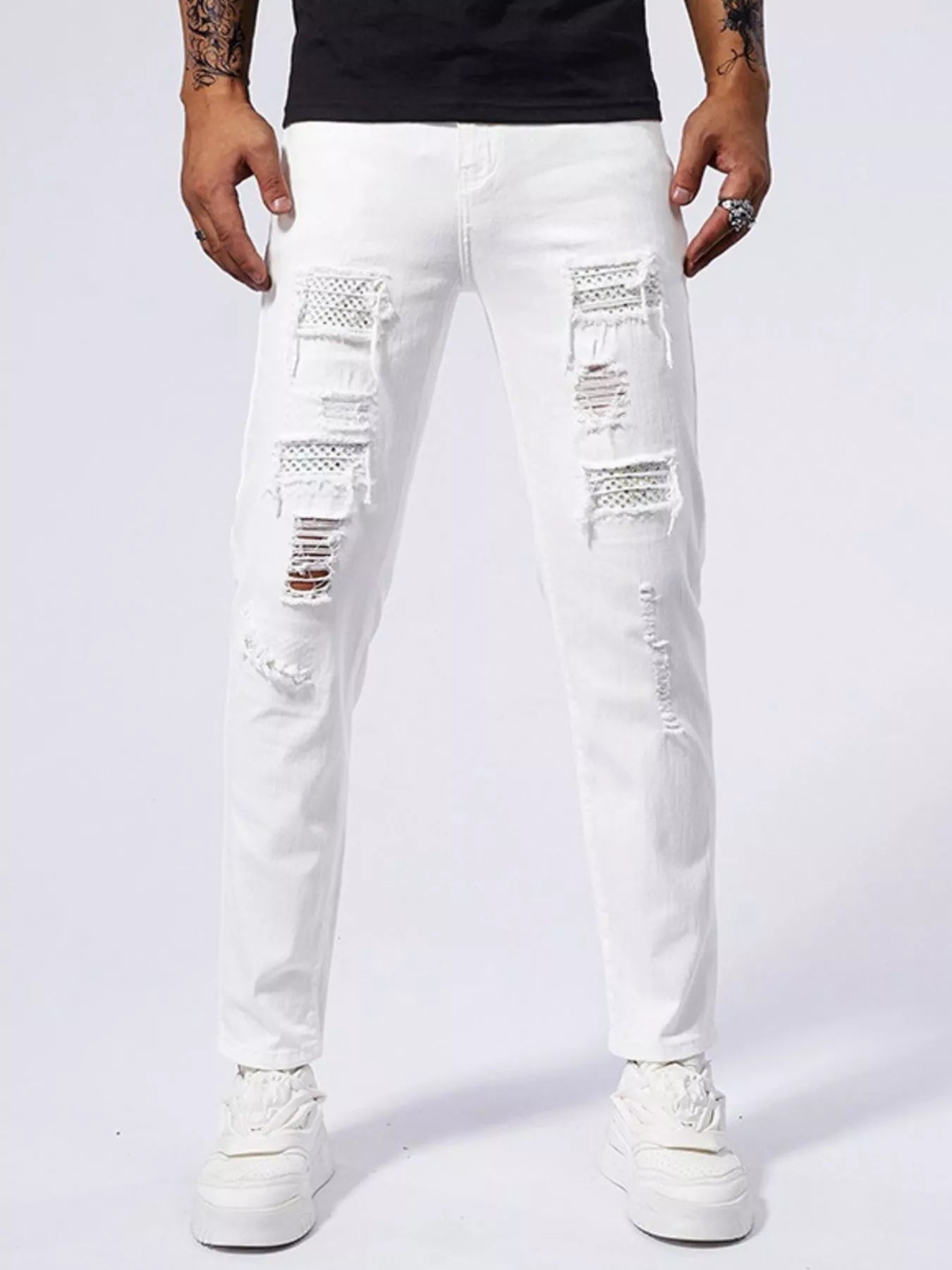 Men's Distressed Slim Fit Jeans - Onestop clothes shop