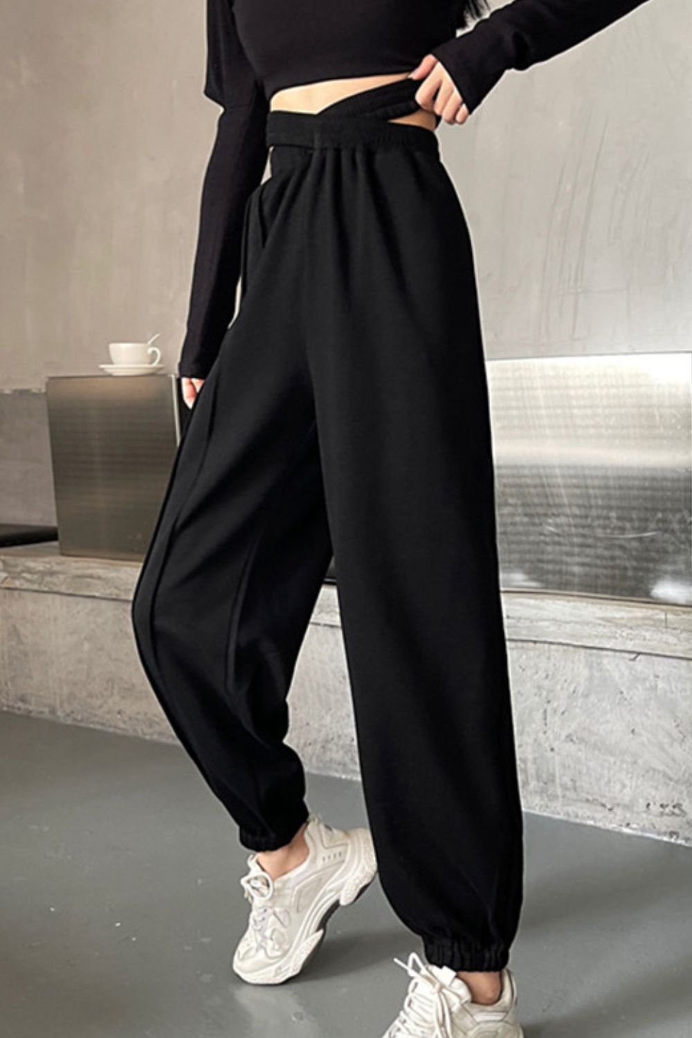 Crisscross Long Sweatpants - Onestop clothes shop