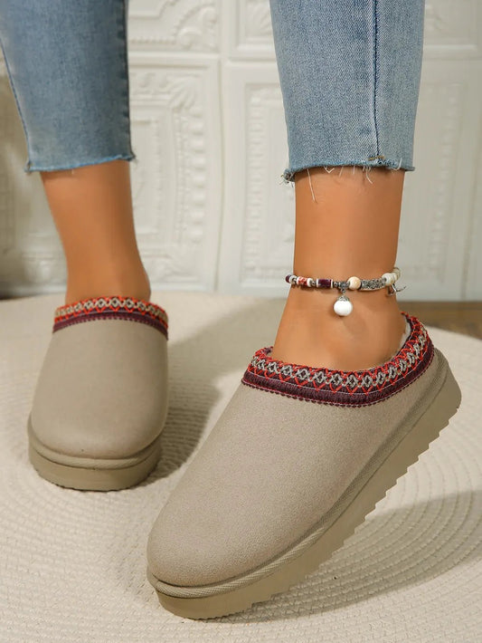 Round Toe Platform Slippers - Onestop clothes shop