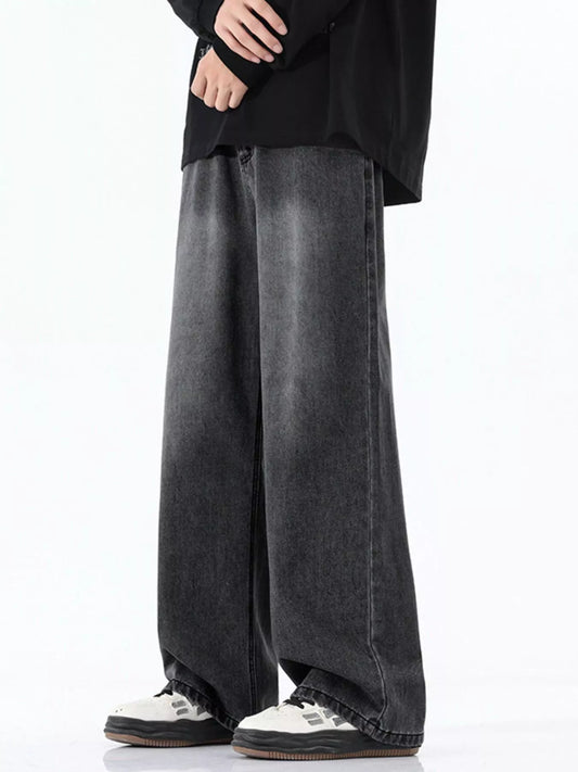 Men's Full Size Wide - Leg Relaxed Fit Jeans Plus Size - Onestop clothes shop