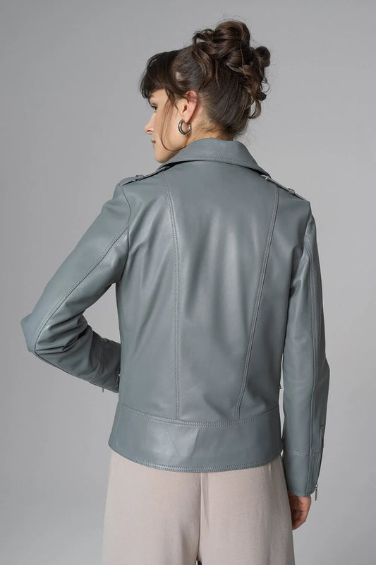 Gray Natural Leather﻿ Jacket