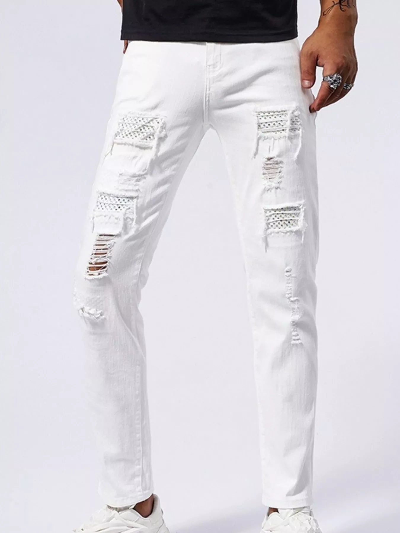 Men's Distressed Slim Fit Jeans - Onestop clothes shop