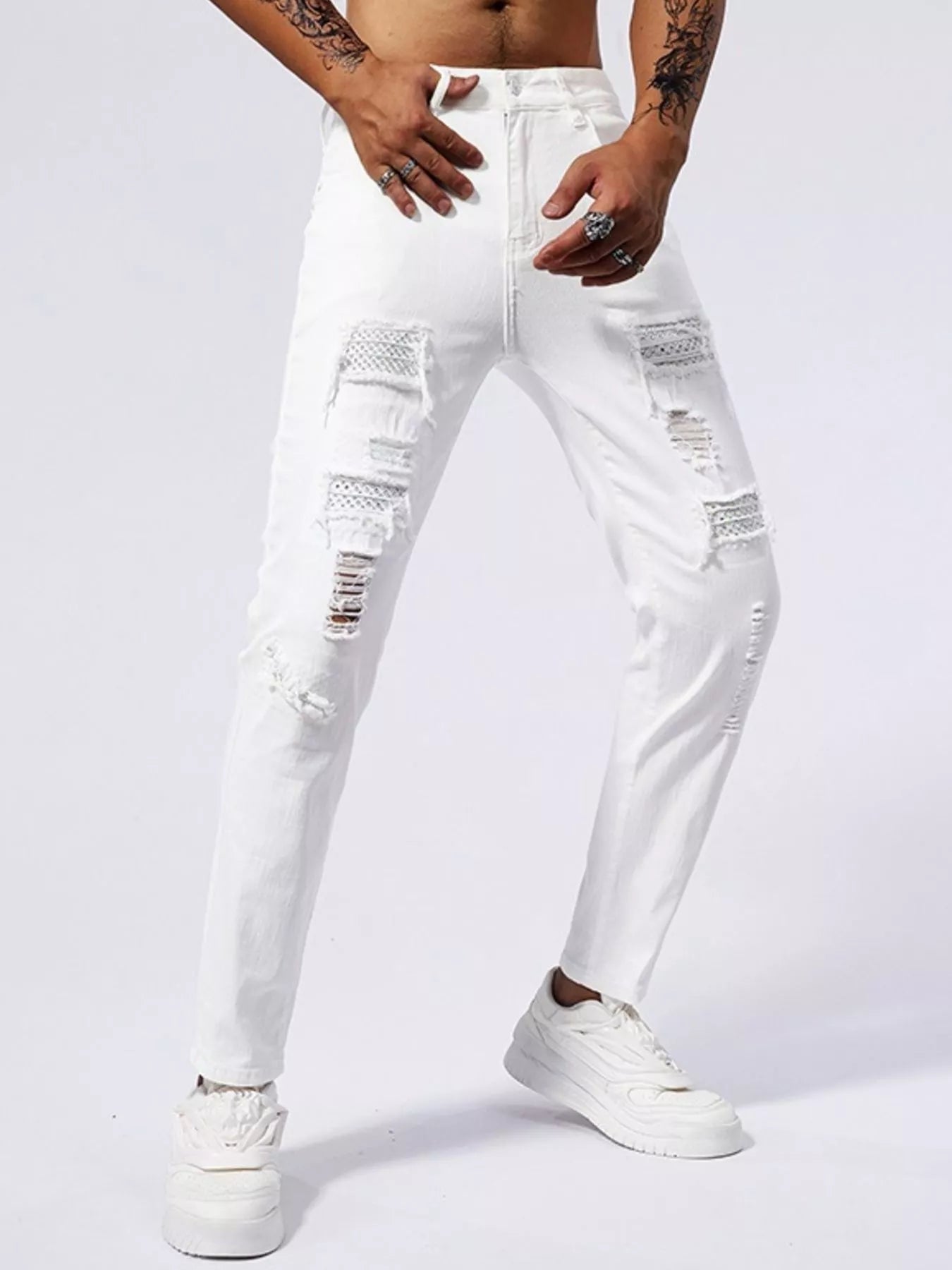 Men's Distressed Slim Fit Jeans - Onestop clothes shop