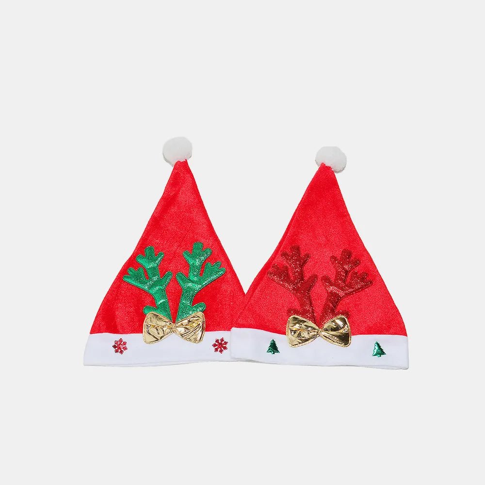 2 Piece Antler Christmas Hat with pompom - Onestop clothes shop