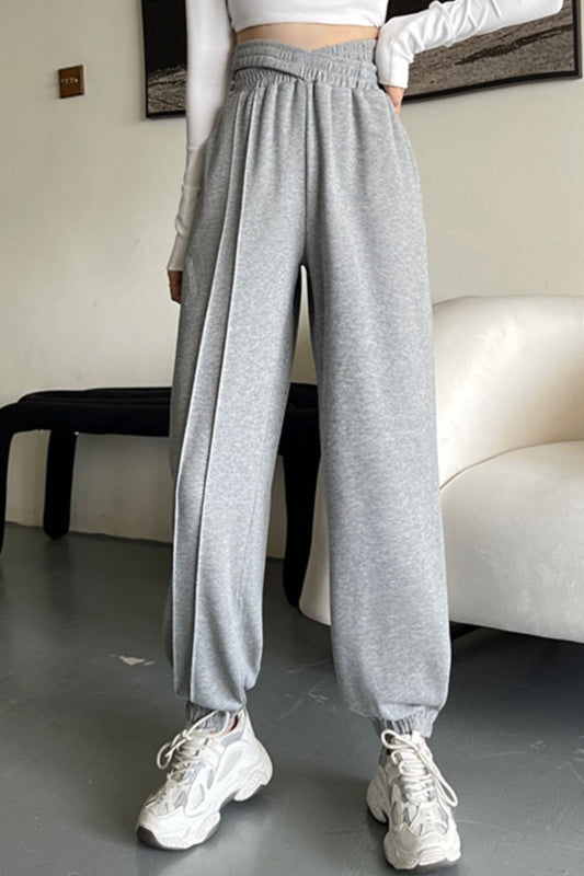 Crisscross Long Sweatpants - Onestop clothes shop
