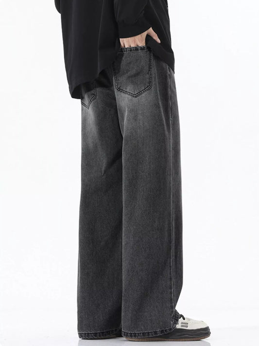 Men's Full Size Wide - Leg Relaxed Fit Jeans Plus Size - Onestop clothes shop